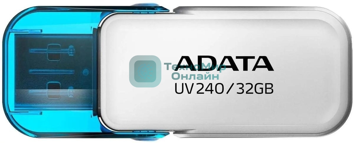 Флешка USB ADATA UV240 (AUV240-32G-RWH), 32Gb, USB 2.0, R/W 15/5, белый/синий