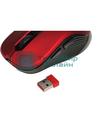 Мышь беспроводная Defender Gassa MM-105 красный, 1600 dpi, радиоканал, USB, кнопки - 6