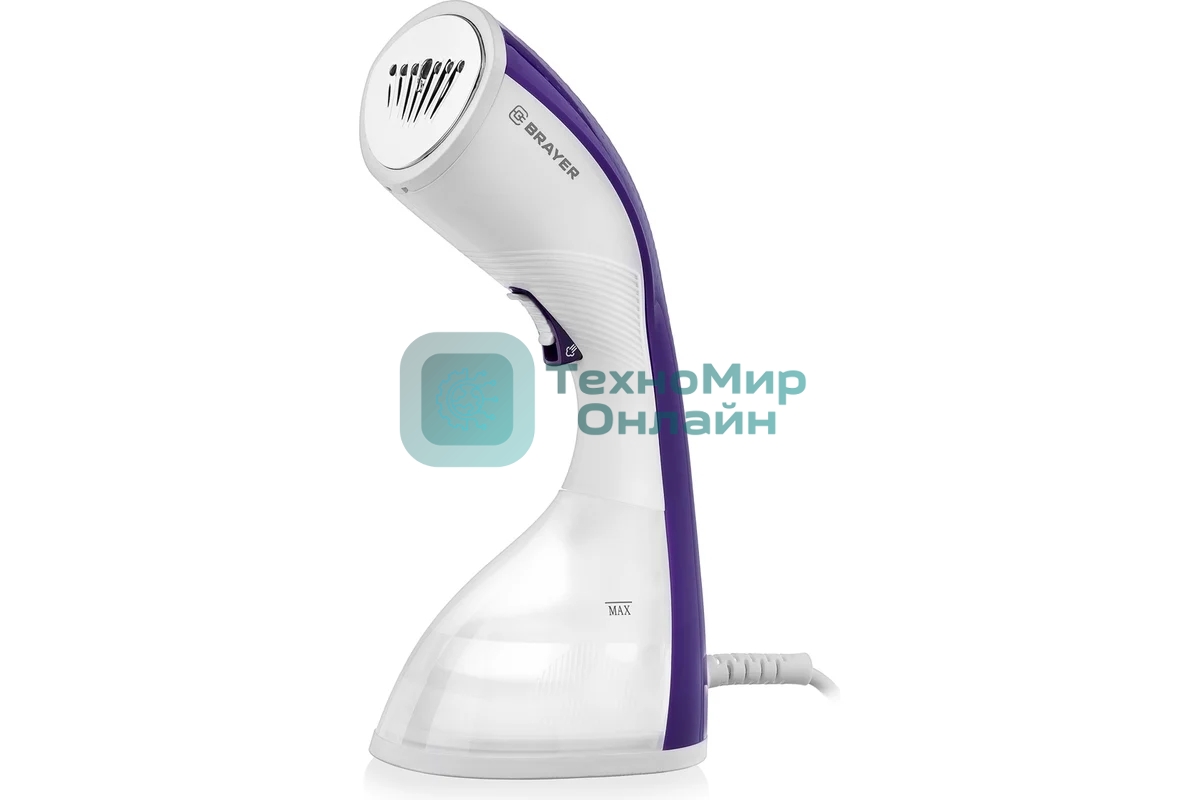 Отпариватель Brayer BR4120 белый/фиолетовый, 1400 Вт, 25 г/мин, 220 мл