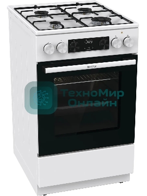 Плита комбинированная Gorenje GK5C60WJ белый, конфорок 4 газовых, духовка 62 л, 50 см x 85 см x 59.4 см