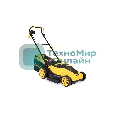 Газонокосилка электрическая Champion EM3815 1,6 кВт пласт+ткань травосб. 45л шир.380мм выс.20-70мм, 11,5кг