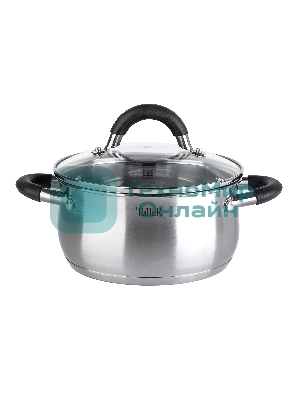 Кастрюля TalleR TR-11044 Шелборн с крышкой, 16,5 см, 2,2 л, нержавеющая сталь 18/10