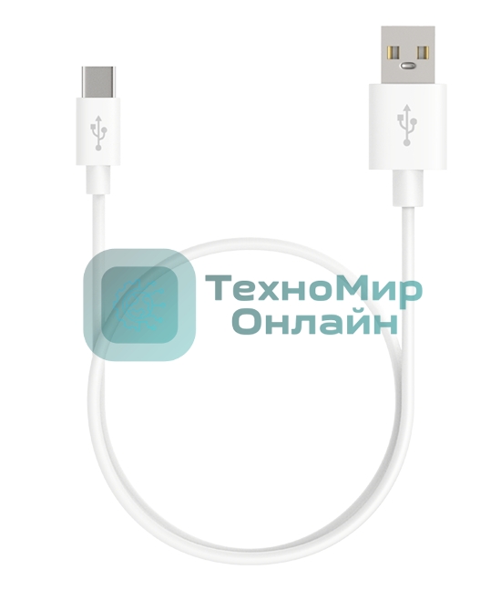 Кабель Maxvi MC-02 plus white USB-A - Type-C, 2A ток макс. нагрузки 2А, макс. напряжение 5V, длина кабеля 1.2м, материал PVC, белый