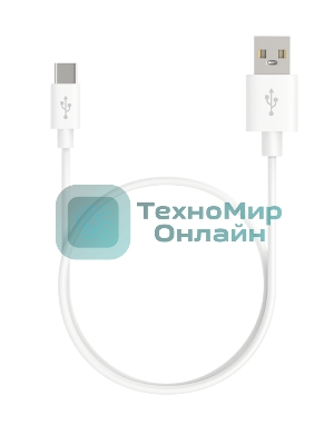 Кабель Maxvi MC-02 plus white USB-A - Type-C, 2A ток макс. нагрузки 2А, макс. напряжение 5V, длина кабеля 1.2м, материал PVC, белый