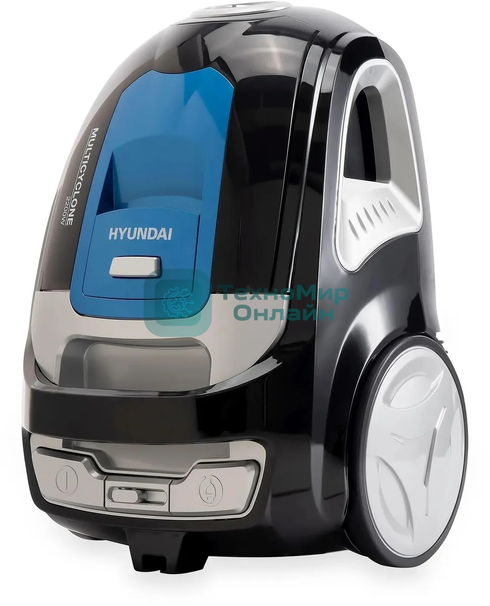 Пылесос Hyundai HYV-C2530 черный/синий, 400/2200 Вт, уборка сухая, пылесборник контейнер, 1.7 л