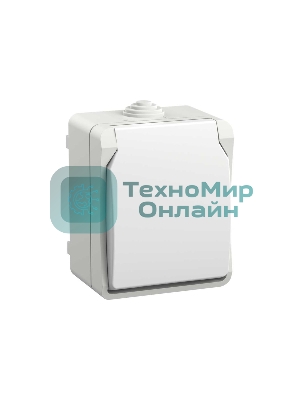 Розетка IEK ERS12-K01-16-54-DC ОП Форс РСб20-3-ФБ 16А IP54 с заземл. защ. шторки белый