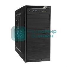 Компьютерный корпус Minitower ExeGate QA-412U-UNS500 (mATX, БП UNS500 с вент. 12см, 2хUSB+2хUSB 3.0, аудио, черный)