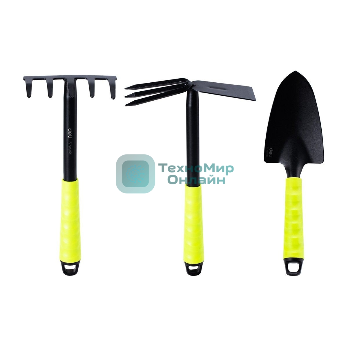 Набор лопата, мотыга, грабли Deli DL580803 Длина 31 см, защита от ржавчины и коррозии