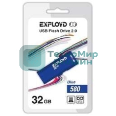 Флешка USB Exployd 580 Blue (EX-32Gb-580-Blue), 32Gb, USB 2.0, R/W 15/8, синий