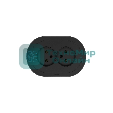 Розетка 2-м LEZARD СП OSEN без заземл. ПБТ, круглая, механизм, черный бархат 744-4200-128B