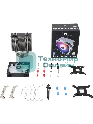 Кулер для процессора Thermalright Burst Assasin 120 ARGb (4-pin PWM, 154мм, Ni/CU, 6x6мм, ARGb, 1x120мм, 66.17CFM, 25.6dBA, 1550RPM, S: 1700, 1200, 115X, AM5, AM4)