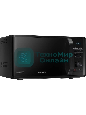 Микроволновая печь Samsung MG23K3515AK/BW черный, 23 л, 800 Вт, переключатели - кнопки, поворотный механизм