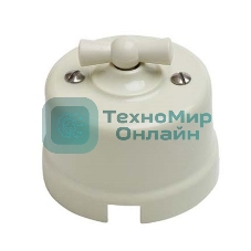 Выключатель проходной поворотный Bironi B1-201-211 1-кл. ОП Лизетта 10А IP20 ретро 4 полож. ABS-пластик слоновая кость