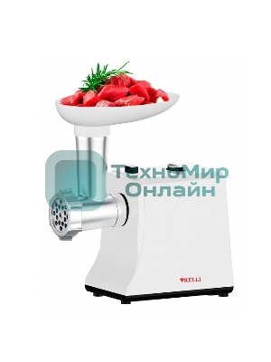 Мясорубка электрическая KELLI KL-5008 черный, 2600 Вт, 1.8 кг/мин, реверс, защита от перегрузки, насадки - 2