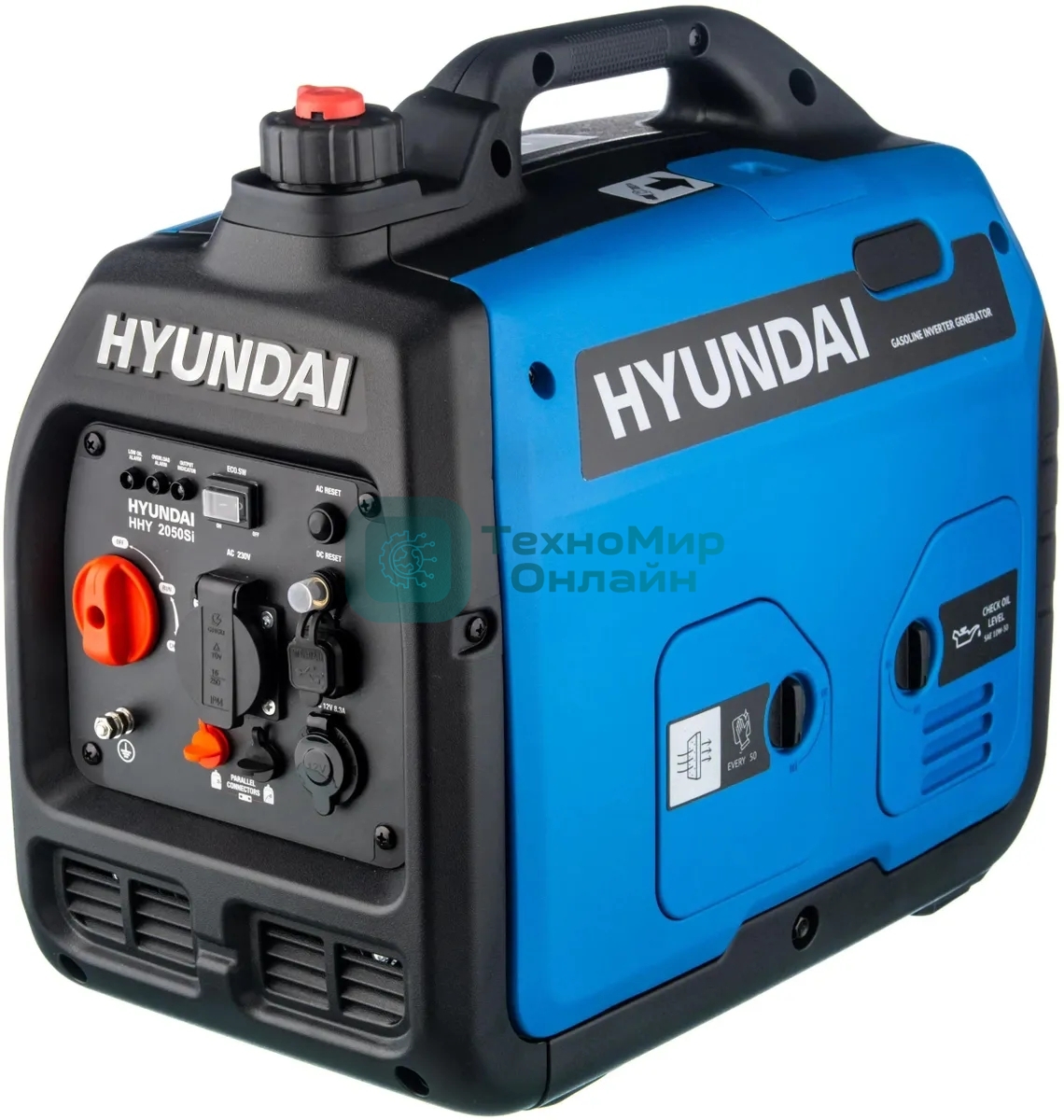 Электрогенератор бензиновый инверторный Hyundai HHY 2050Si, 2.3 кВт, 74 дБ, 18 кг