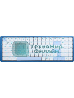 Клавиатура Redragon Eva Pro гибридная, USB Type-A, Bluetooth, радиоканал, белый/синий