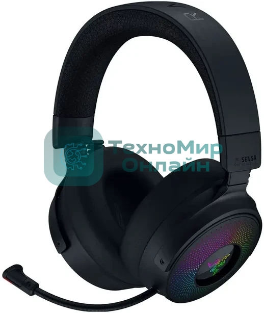 Гарнитура Razer Kraken V4 Pro чёрный, беспроводная + проводная, радиоканал, до 45 ч, подсветка