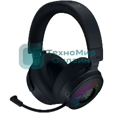 Гарнитура Razer Kraken V4 Pro чёрный, беспроводная + проводная, радиоканал, до 45 ч, подсветка
