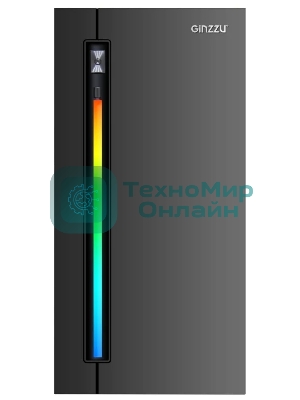 Компьютерный корпус Ginzzu D350 2хUSB 2.0,AU RGb w/o PSU