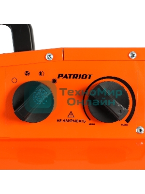 Тепловентилятор электрический Patriot PT-R 15, оранжевый/черный, 15 кВт, 150 м2, 380В, терморегулятор