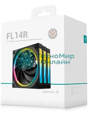 Вентилятор для корпуса Deepcool FL14R-3 IN 1 140mm, 500-1700rpm, 66.59CFM, 31.46dBa (3-pack)