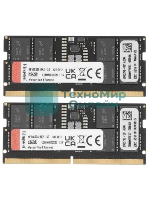Оперативная память Kingston Fury Impact, DDR5, 32Gb (2x16 Gb), 4800 MHz, CL38, SO-DIMM
