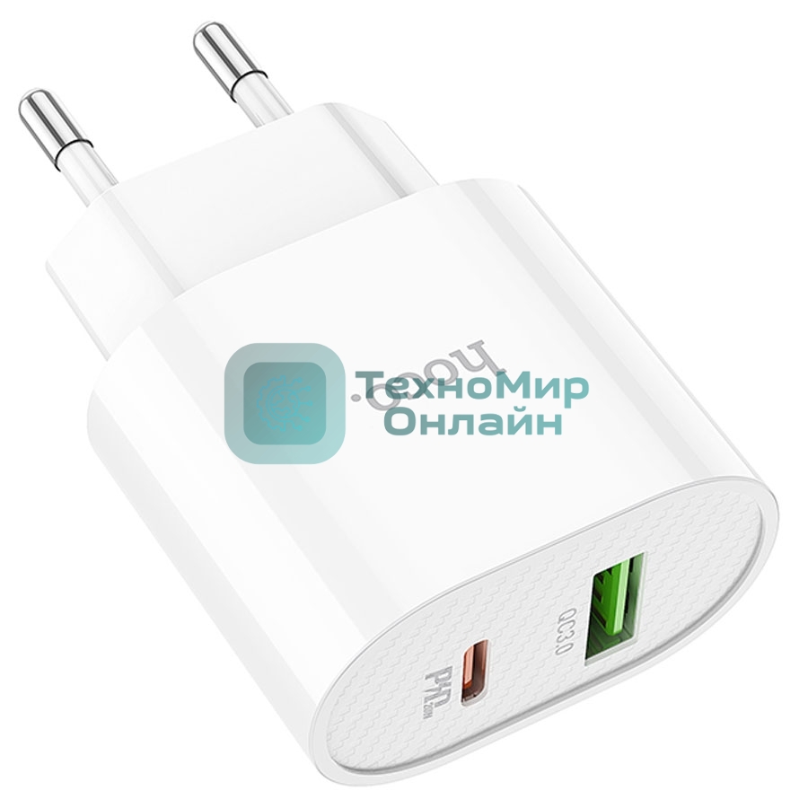 Сетевое зарядное устройство HOCO (6931474757319) C95A Lineal PD 20W+QC3.0 (белый)