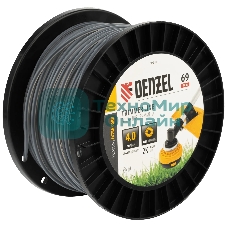 Леска для триммера Denzel двухкомпонентная круглая, 4,0мм х 69м, на DIN катушке EXTRA CORD