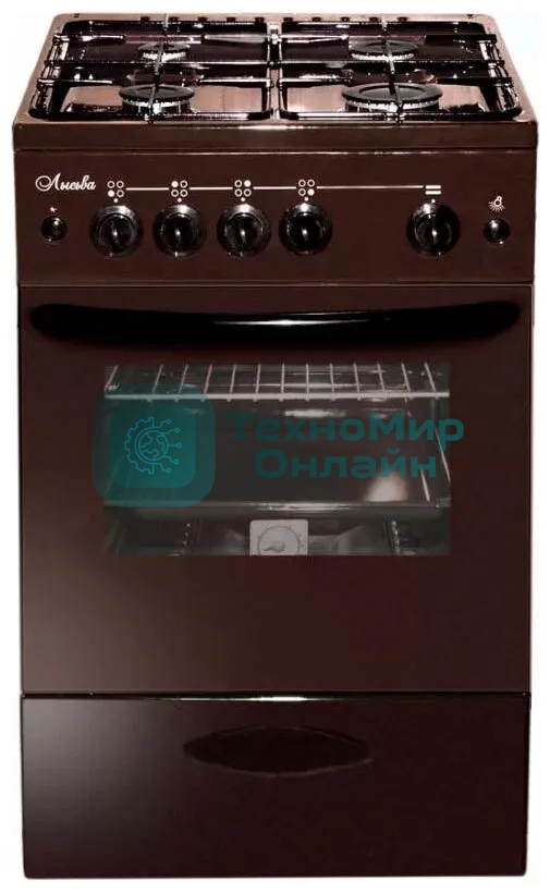 Плита газовая Лысьва ГП 400 МС -2у коричневый, конфорок 4 шт, духовка 57 л, 50 см x 84 см x 60 см