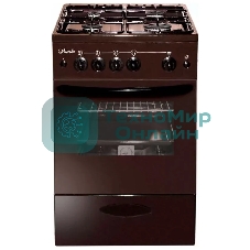 Плита газовая Лысьва ГП 400 МС -2у коричневый, конфорок 4 шт, духовка 57 л, 50 см x 84 см x 60 см