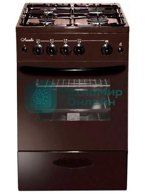 Плита газовая Лысьва ГП 400 МС -2у коричневый, конфорок 4 шт, духовка 57 л, 50 см x 84 см x 60 см
