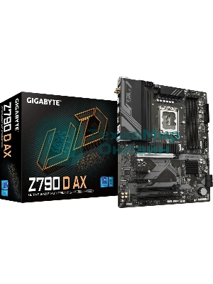 Материнская плата Gigabyte Z790 D AX, LGA 1700, Intel Z790, 4xDDR5, 4xSATA, 3xM.2, 1xPCI-E 5.0 x16, 1xPCI-E 4.0 x4, 2xPCI-E 3.0 x1, 1xHDMI, 1xDP, 1x 2.5Gb LAN, 4xUSB-A 3.2 Gen 1, 1xUSB-A 3.2 Gen 2, 2xUSB-A 2.0, 1xUSB-C 3.2 Gen 2, 3x3.5 мм, 7.1, ATX