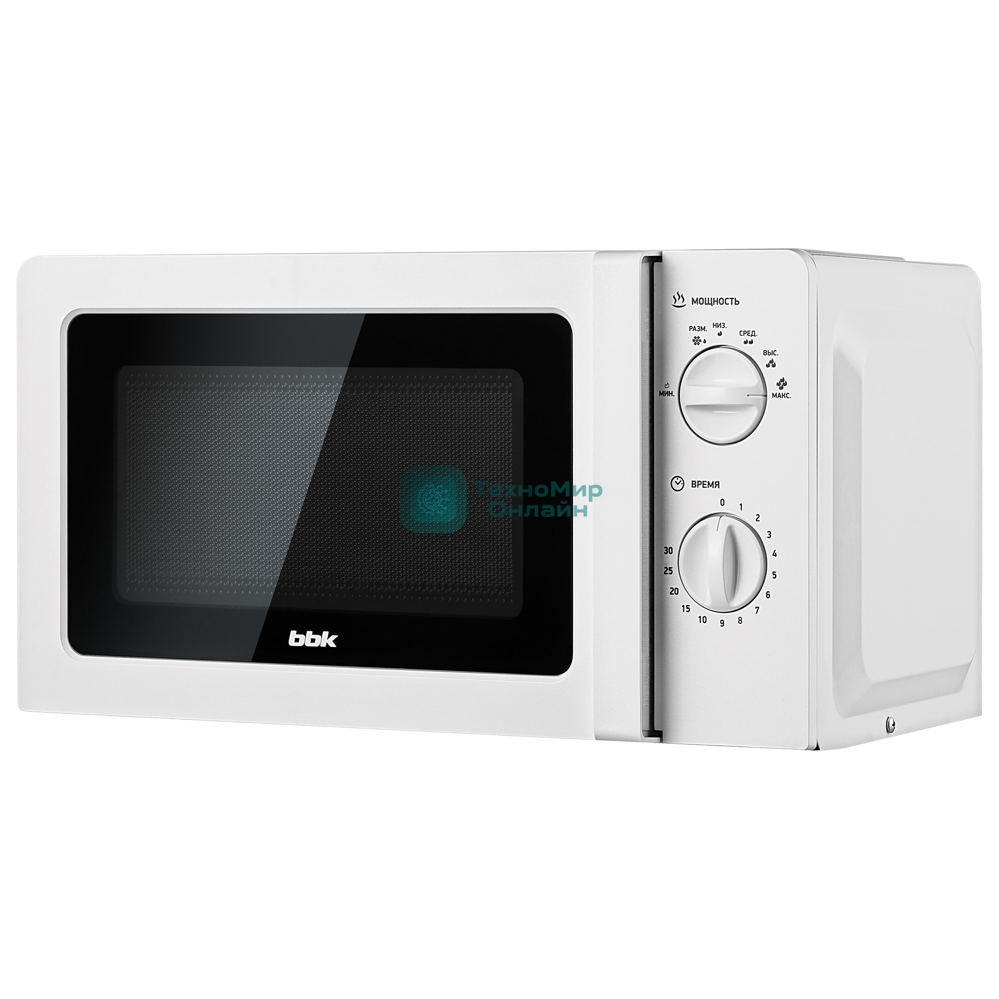 Микроволновая печь BBK 20MWS-777M/W белый, 20 л, 700 Вт, переключатели- поворотный механизм
