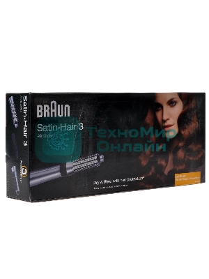 Фен-щётка Braun AS330 серебристый/черный, 400 Вт, 18/36 мм