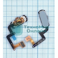 Кнопка HOME в сборе с механизмом и шлейфом для Samsung A320, синяя