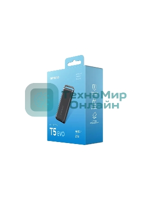 Внешний SSD Samsung T5 EVO, 2TB, USB 3.2 Gen 1 Type-C, R/W 460/460, черный