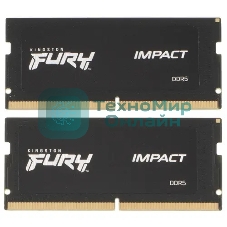 Оперативная память Kingston Fury Impact, DDR5, 32Gb (2x16 Gb), 4800 MHz, CL38, SO-DIMM