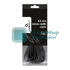 Кабель аудио Cablexpert CCA-404-10M-N, Jack 3.5(M)/Jack 3.5(M), 3pin, 10м, черный, пакет