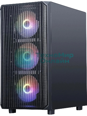 Компьютерный корпус Accord 3602 черный без БП ATX 2xUSB3.0 1xUSB3.1 audio bott PSU