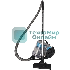 Пылесос Hyundai HYV-C2955 серебристый/синий, 380/2400 Вт, уборка сухая, пылесборник контейнер 3.5 л