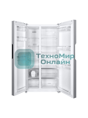 Холодильник Maunfeld MFF177NFW Slim Inverter белый двухкамерный 352/198л морозилка слева, No Frost, Side by Side
