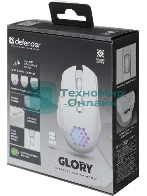Мышь беспроводная Defender Glory GM-514 белый, 3200 dpi, радиоканал, USB, кнопки - 7
