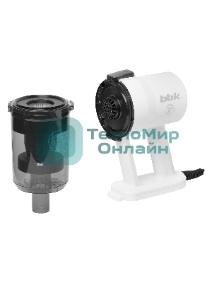 Пылесос вертикальный BBK BV2600 белый/черный, питание от сети, 170 Вт, уборка сухая, пылесборник 0.5 л