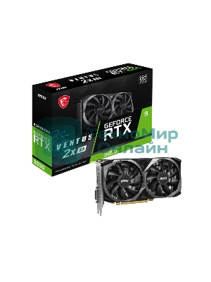 Видеокарта MSI RTX 3050 VENTUS 2X XS 8G OC GeForce RTX 3050 8Gb 128bit GDDR6 1807/14000 DVIx1 HDMIx1 DPx1 HDCP Ret