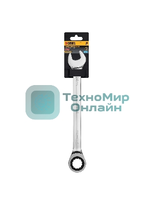 Ключ комбинированный Denzel, с трещеткой, 24 мм