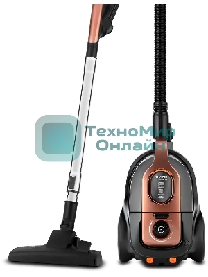 Пылесос Vitek VT-8117(BK) коричневый/черный, 450/2200 Вт, уборка сухая, пылесборник циклонный фильтр, 2,5 л
