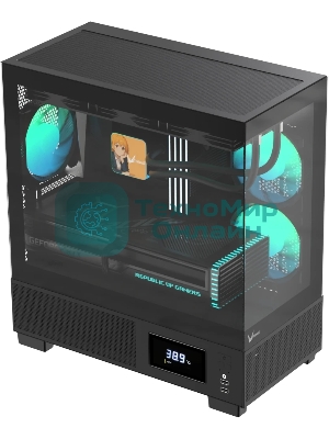 Компьютерный корпус AeroCool/Formula V Line Crystal E1M Black, MATX, USB3.0*2, Switch Display Panel