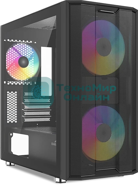 Корпус SAMA S30, Mini-Tower, чёрный, 2 x 140 мм, 1 x 120 мм