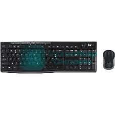 Комплект клавиатура+мышь Logitech MK270 беспроводной, USB, 1000 DPI, чёрный (неоригинальная гравировка)