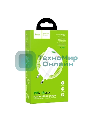 Сетевое зарядное устройство HOCO (6931474757319) C95A Lineal PD 20W+QC3.0 (белый)